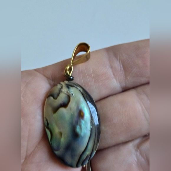 Abalone Shell Pendant Puffed Oval Jewelry - Picture 9 of 13